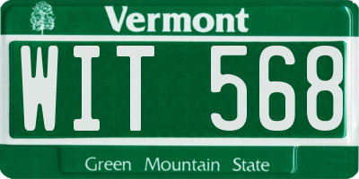 VT license plate WIT568