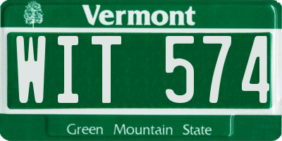 VT license plate WIT574