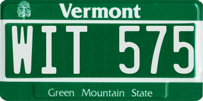 VT license plate WIT575