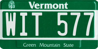 VT license plate WIT577