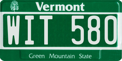 VT license plate WIT580