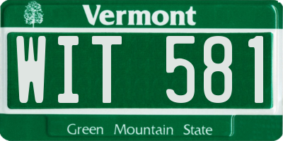 VT license plate WIT581