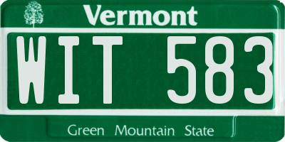 VT license plate WIT583