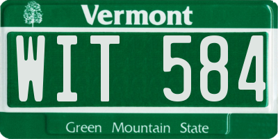 VT license plate WIT584