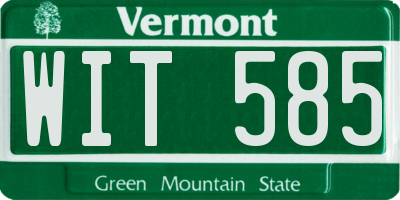VT license plate WIT585