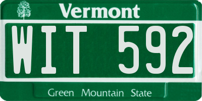 VT license plate WIT592