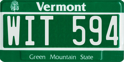 VT license plate WIT594