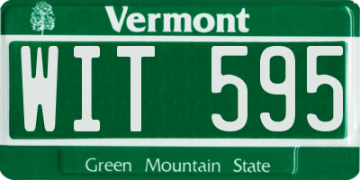 VT license plate WIT595