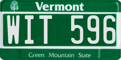 VT license plate WIT596