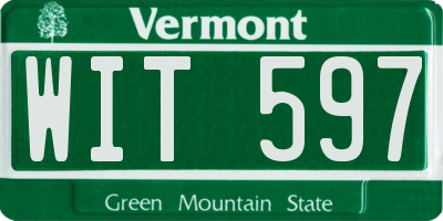 VT license plate WIT597