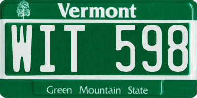 VT license plate WIT598