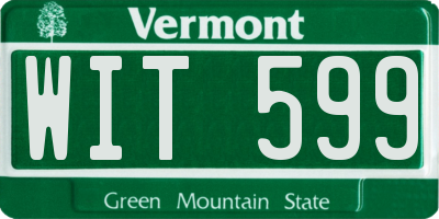 VT license plate WIT599