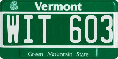 VT license plate WIT603