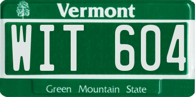 VT license plate WIT604