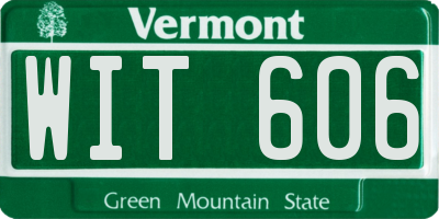 VT license plate WIT606