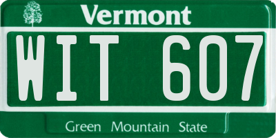 VT license plate WIT607