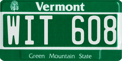 VT license plate WIT608