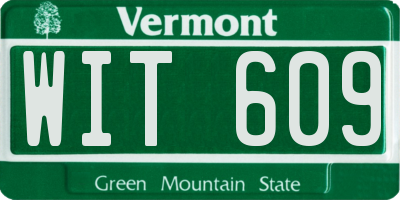VT license plate WIT609