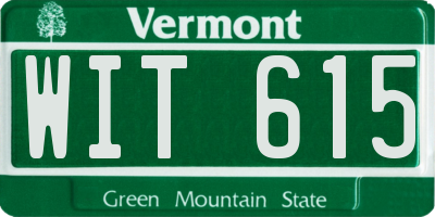 VT license plate WIT615