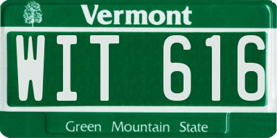 VT license plate WIT616