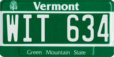 VT license plate WIT634