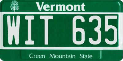 VT license plate WIT635