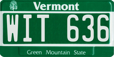 VT license plate WIT636