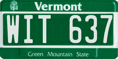VT license plate WIT637