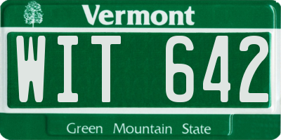 VT license plate WIT642