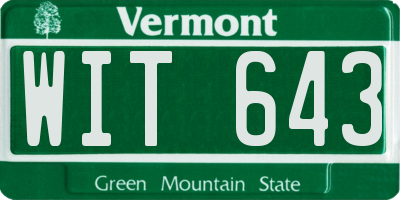 VT license plate WIT643