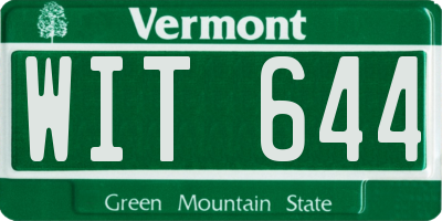 VT license plate WIT644