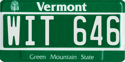 VT license plate WIT646