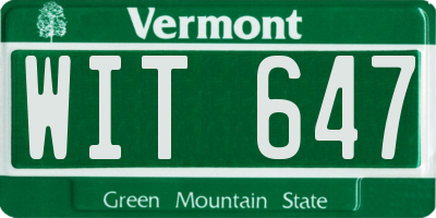 VT license plate WIT647