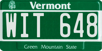 VT license plate WIT648