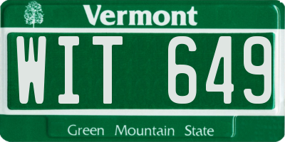 VT license plate WIT649