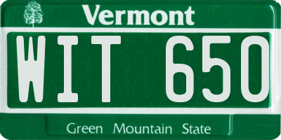 VT license plate WIT650