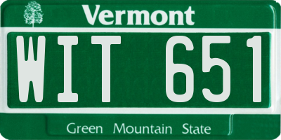 VT license plate WIT651