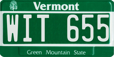 VT license plate WIT655