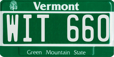 VT license plate WIT660