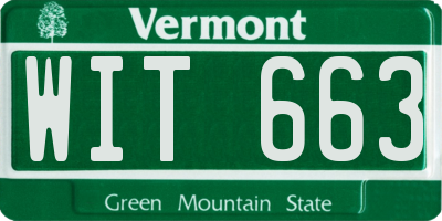 VT license plate WIT663