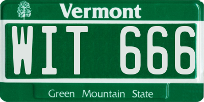 VT license plate WIT666