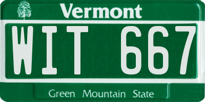 VT license plate WIT667