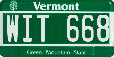 VT license plate WIT668