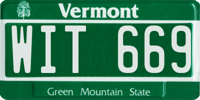 VT license plate WIT669