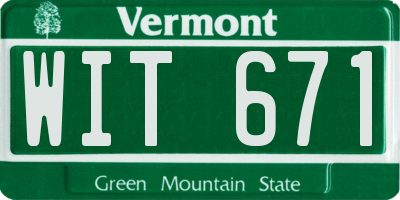 VT license plate WIT671