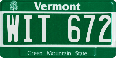 VT license plate WIT672