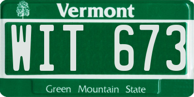 VT license plate WIT673