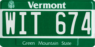 VT license plate WIT674