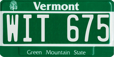 VT license plate WIT675