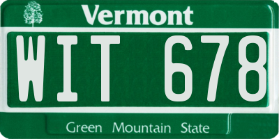 VT license plate WIT678
